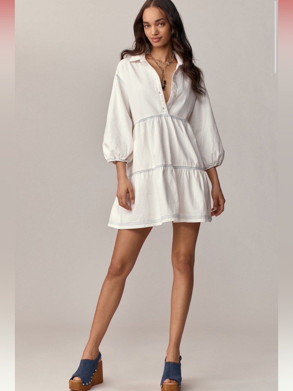 Maeve by Anthropologie The Bettina Tiered Shirt Dress mini